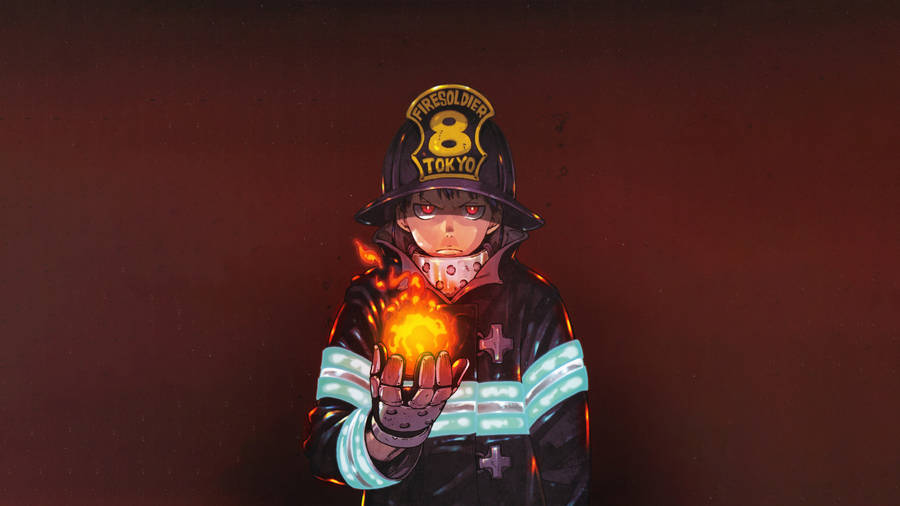 Shinra Kusakabe Holding Fire Wallpaper