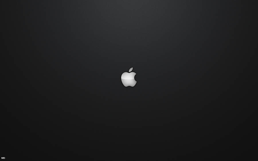 Shiny Apple Logo Black Mac Wallpaper