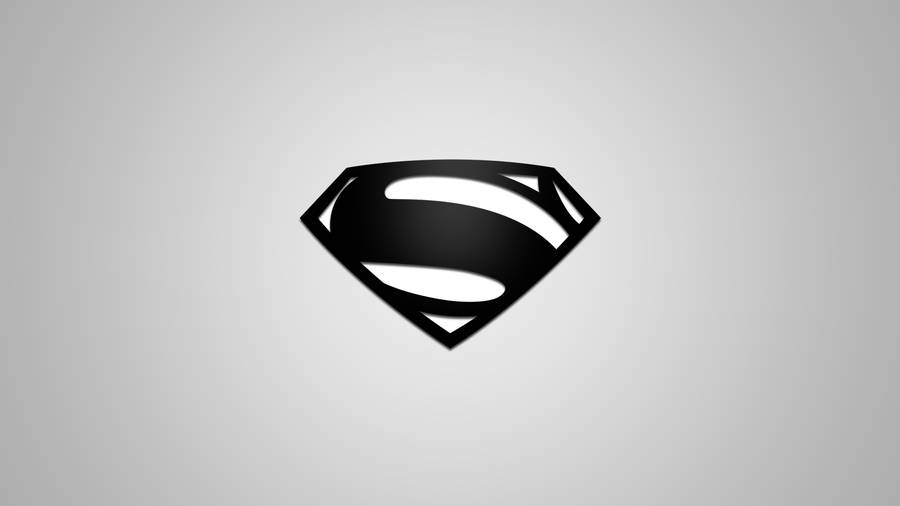 Shiny Black On White Superman Logo Wallpaper