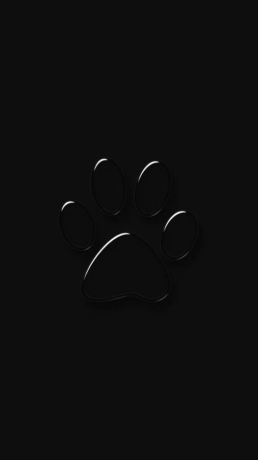 Shiny Black Paw Print Wallpaper