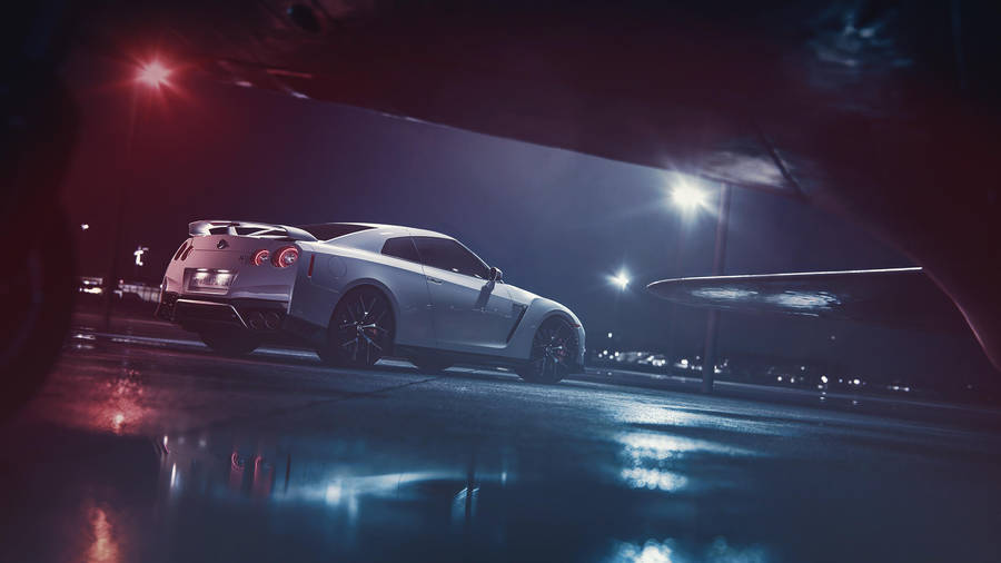 Shiny White Nissan Gt R 4k Wallpaper