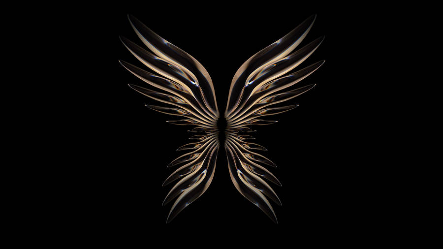 Shiny Wings Black Art Wallpaper