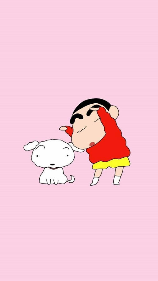 Shiro And Shin Chan Iphone Wallpaper