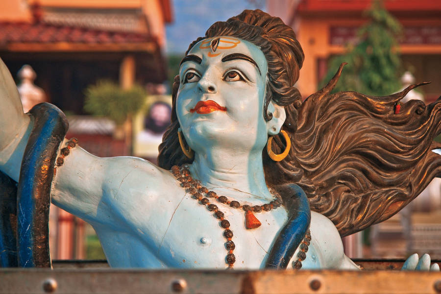 Shiv Shankar Blue Statue Wallpaper