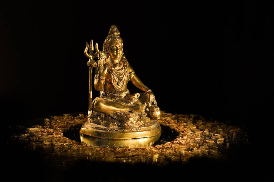 Shiv Shankar Golden Statue Wallpaper