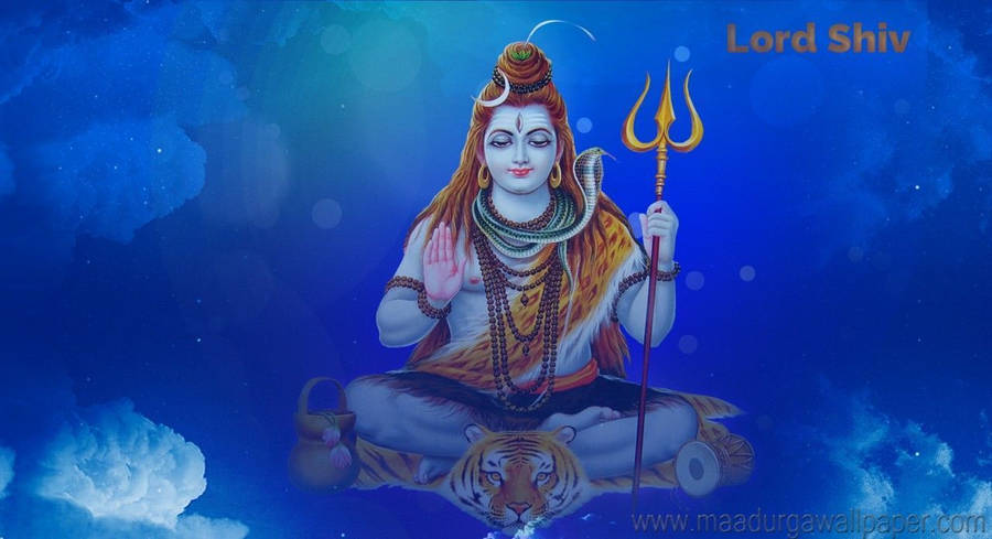 Shiv Shankar On Blue Hd Wallpaper