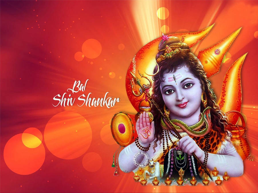 Shiv Shankar Orange Hd Wallpaper