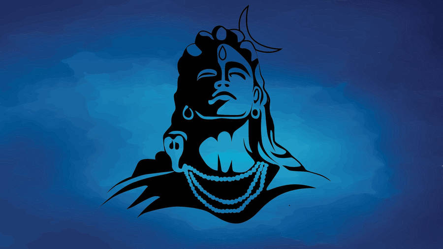 Shiva Black Stencil Portrait Wallpaper