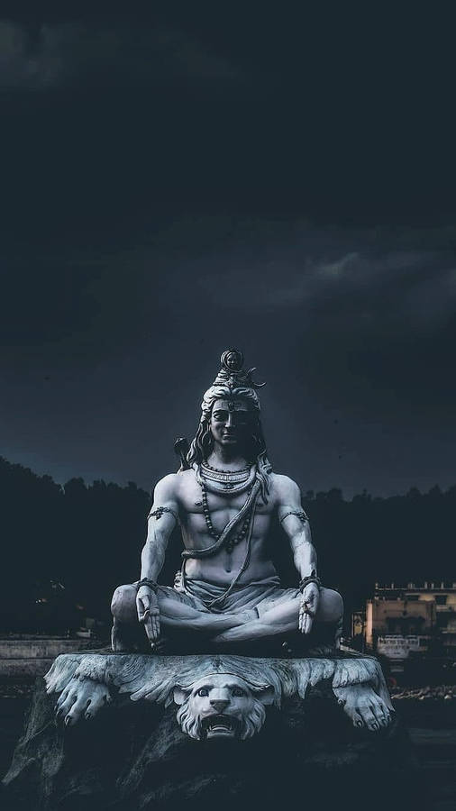 Shiva Iphone Statue On Tiger Carpet Wallpaper