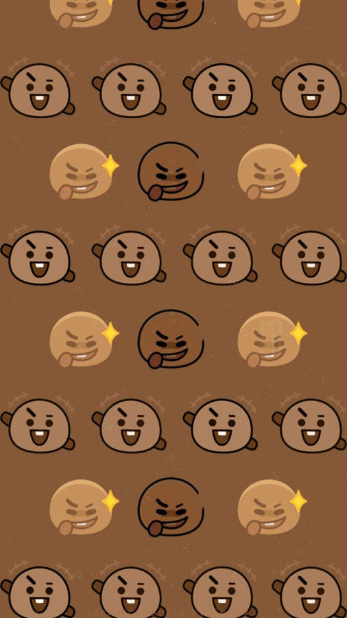 Shooky Bt21 Emoticons Wallpaper