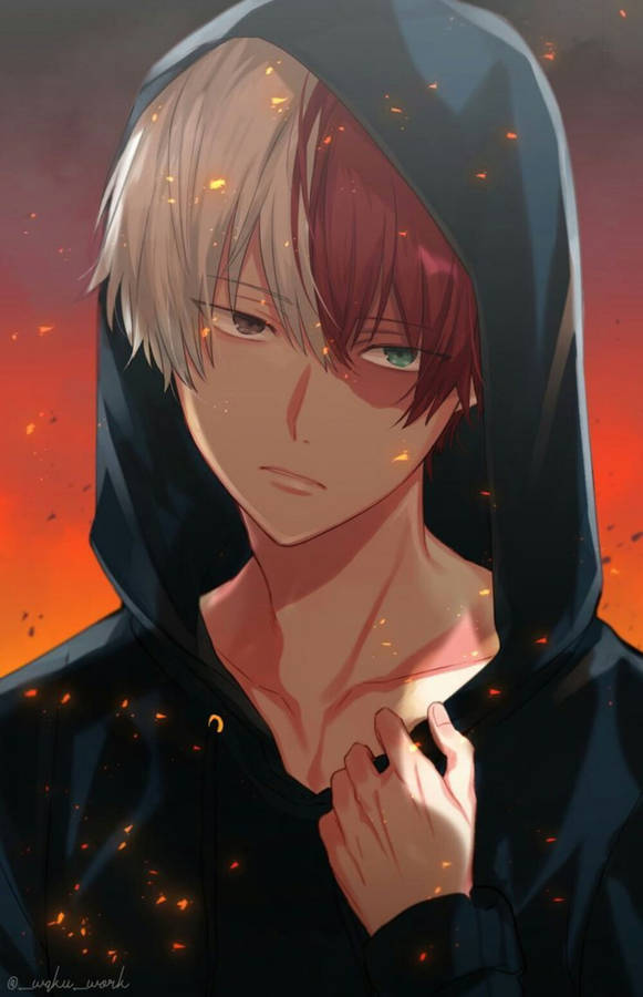 Shoto Todoroki Fanart My Hero Academia Iphone Wallpaper