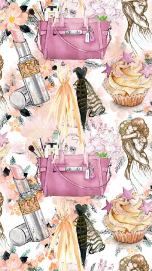 Show Off Your Feminine Style With This Chic Pink Fashion Illustration. Wallpaper