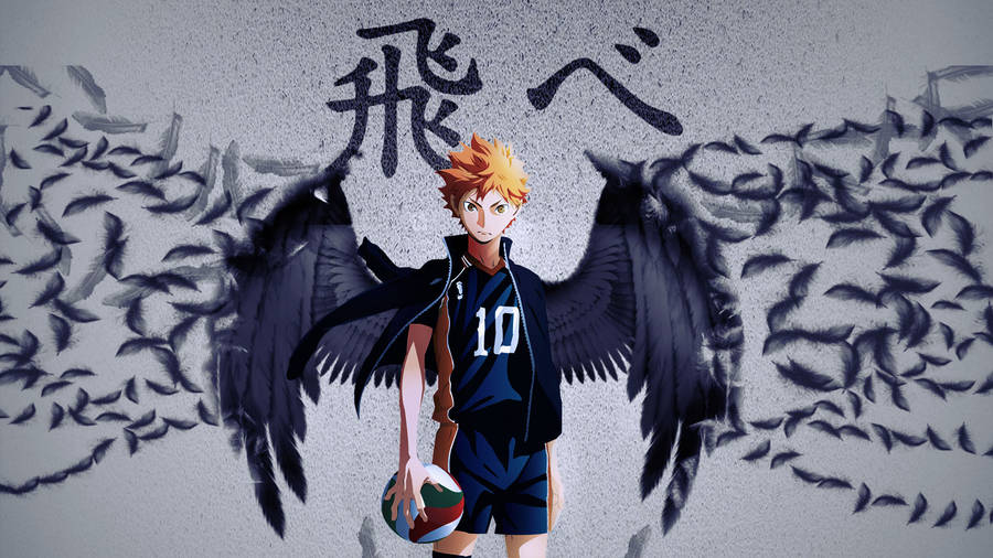 Shoyo Hinata Crow Wings Wallpaper