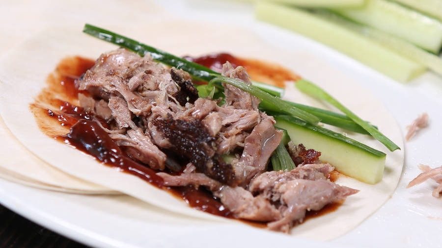 Shredded Roasted Peking Duck Dish Wallpaper