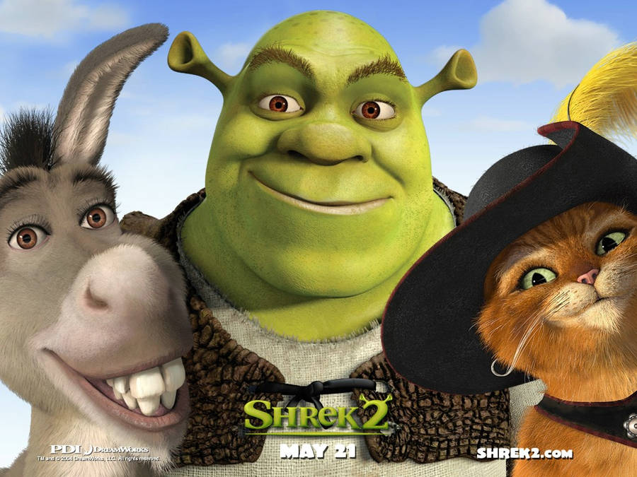 Shrek 2 Lovely Poster Wallpaper