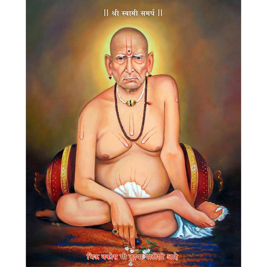 Shri Swami Samart With Red Pillow Wallpaper