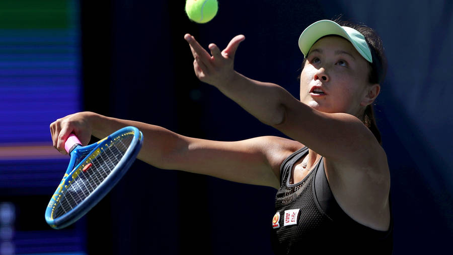 Shuai Peng Doing Serve Toss Wallpaper