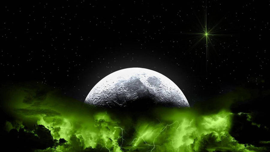 Sick Moon Green Lighting Wallpaper