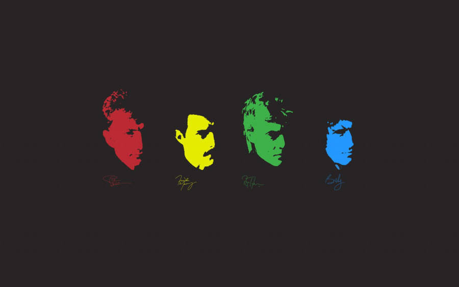 Signed Queen Portrait In Different Colour Wallpaper