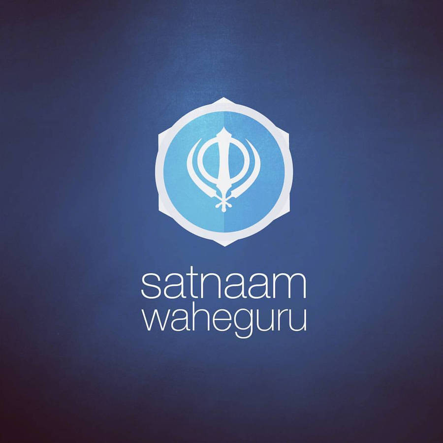 Sikhism Symbol Satnaam Waheguru Blue Wallpaper