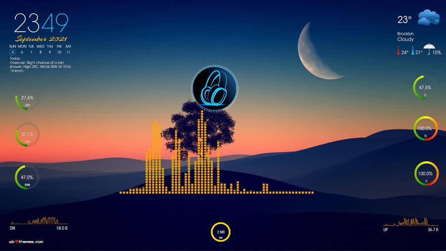 Silhouette Of A Tree Rainmeter Wallpaper