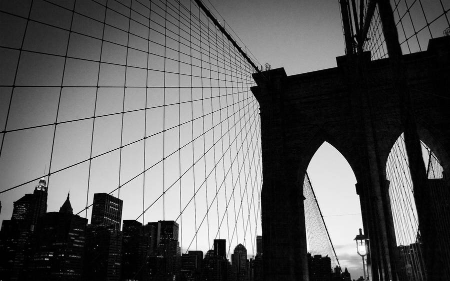 Silhouette Of Brooklyn Bridge Wallpaper