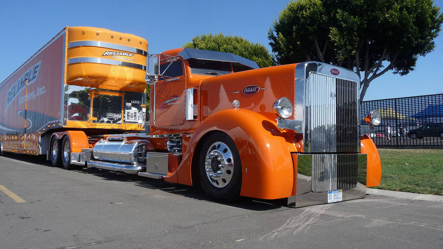 Silver And Orange Cool Truck Wallpaper