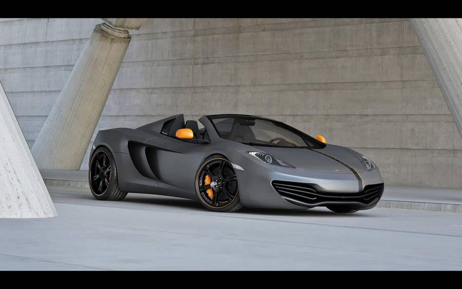 Silver And Orange Mclaren Spyder Wallpaper