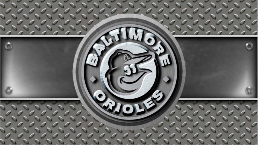 Silver Metal Baltimore Orioles Logo Wallpaper