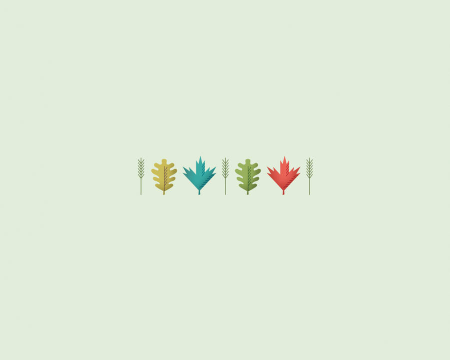 Simple Aesthetic Colorful Leaves Wallpaper