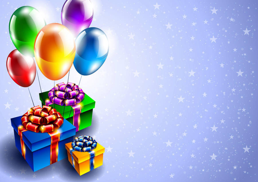 Simple Balloon Gift Birthday Background Wallpaper