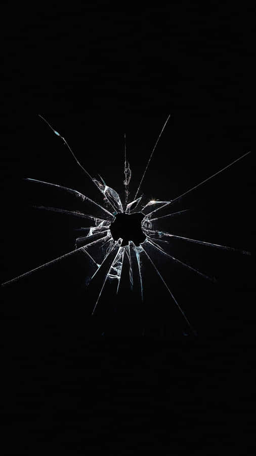 Simple Black Ipad With Broken Glass Wallpaper