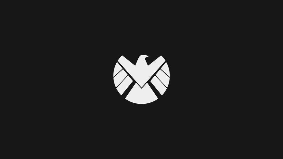 Simple Black Marvel Shield Logo Wallpaper