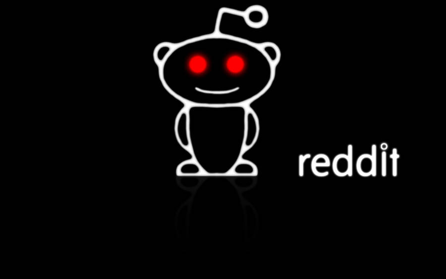 Simple Black Reddit Alien Logo Wallpaper