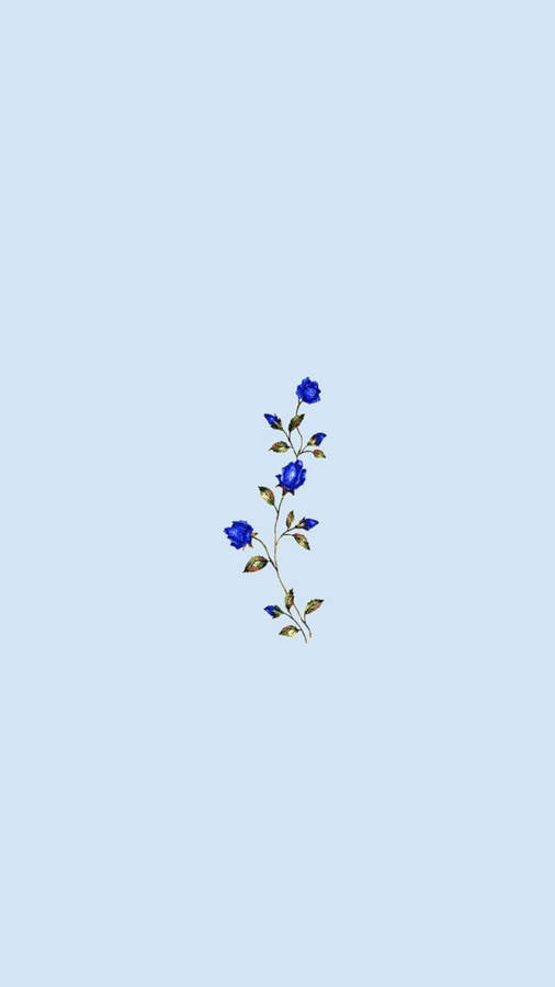 Simple Blue Aesthetic Blue Roses Wallpaper