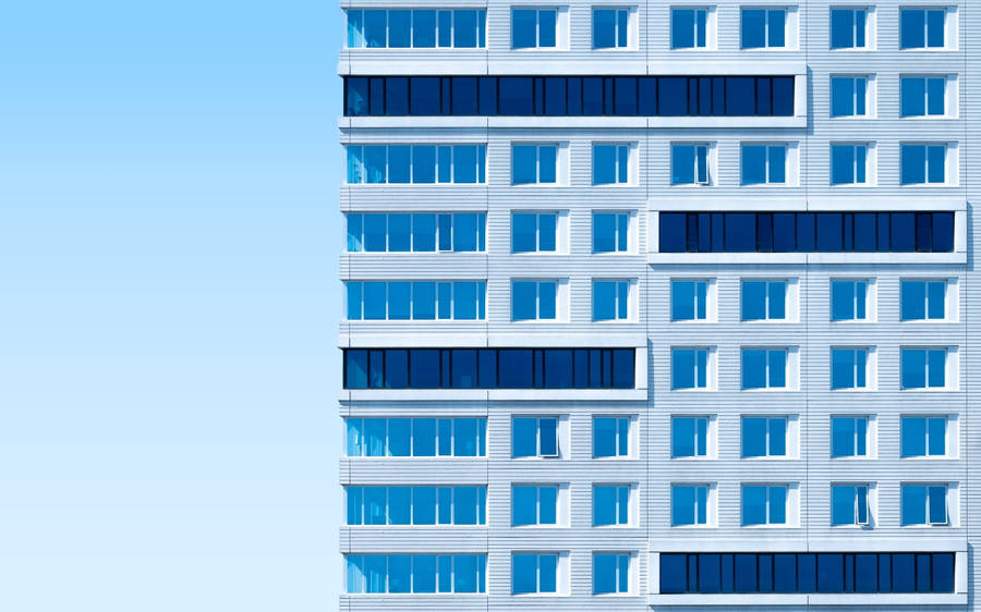 Simple Blue Aesthetic Building Wallpaper