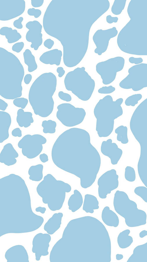 Simple Blue Aesthetic Cow Print Wallpaper