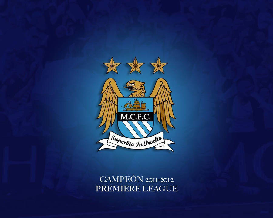 Simple Blue Backdrop Manchester City Fc Wallpaper