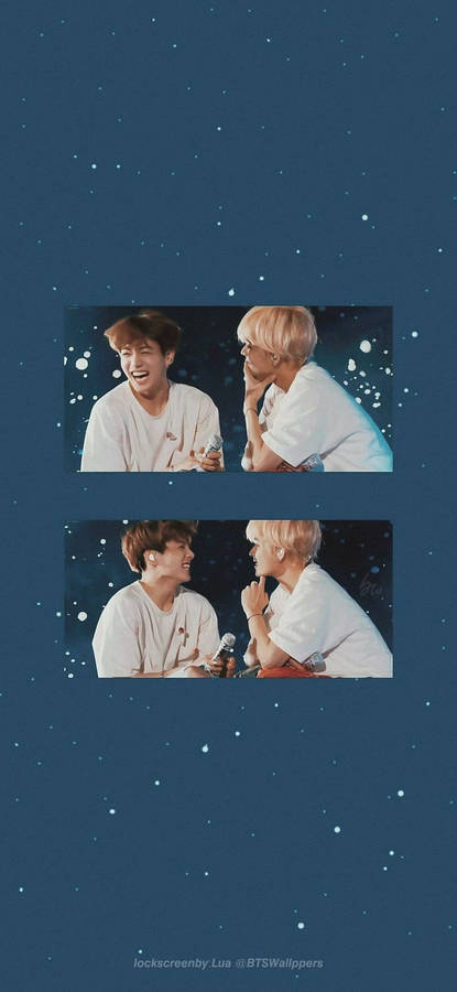 Simple Blue Galaxy Taekook Bts Wallpaper