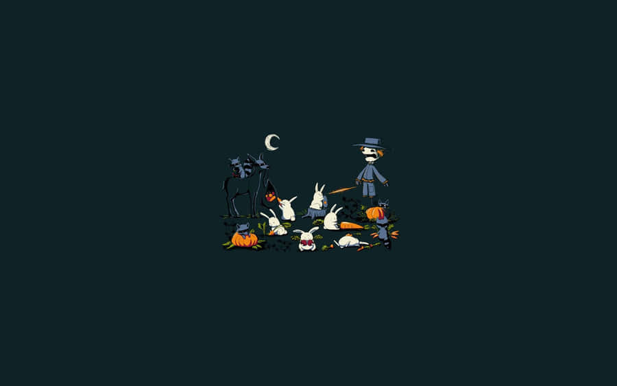 Simple Bunny Halloween Wallpaper