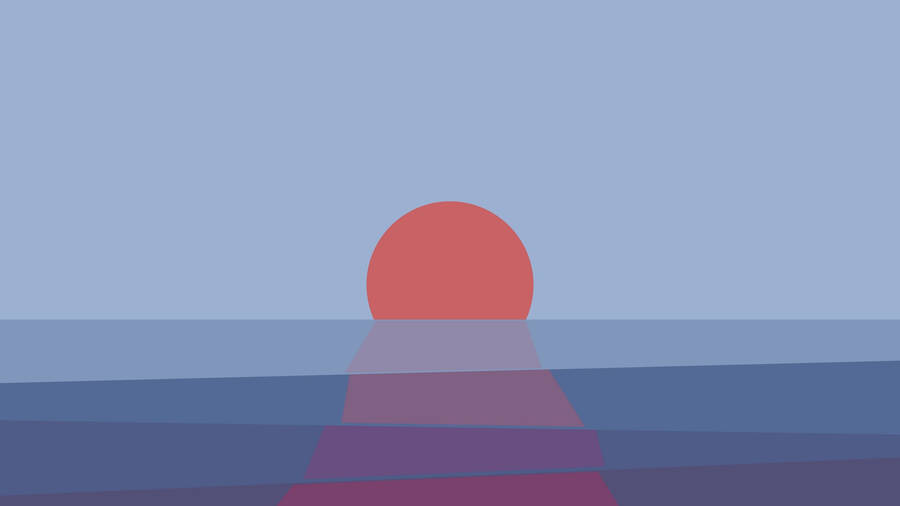 Simple Clean Red Sunset Wallpaper