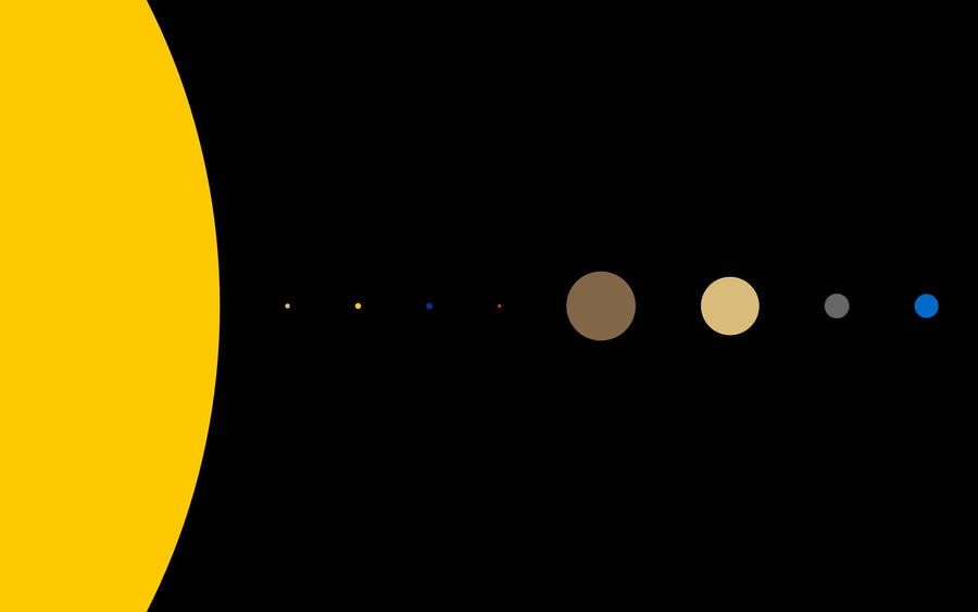 Simple Desktop Planets Line Wallpaper