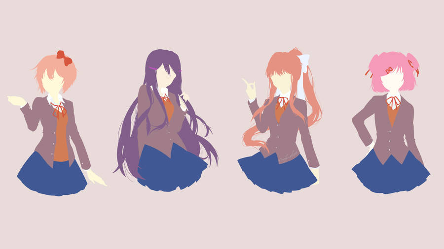 Simple Doki Doki Literature Club Vector Art Wallpaper