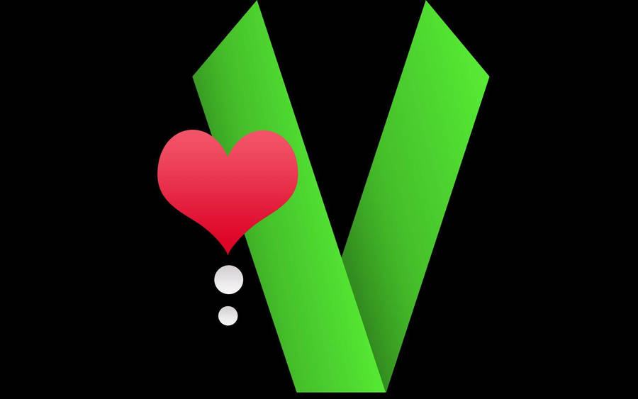 Simple Green Letter V Wallpaper