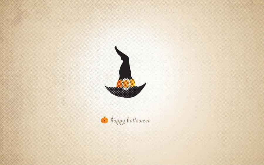 Simple Happy Halloween Witch Hat Wallpaper