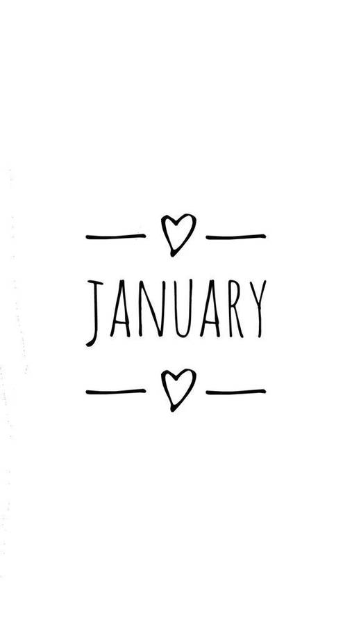 Simple January Lettering Wallpaper