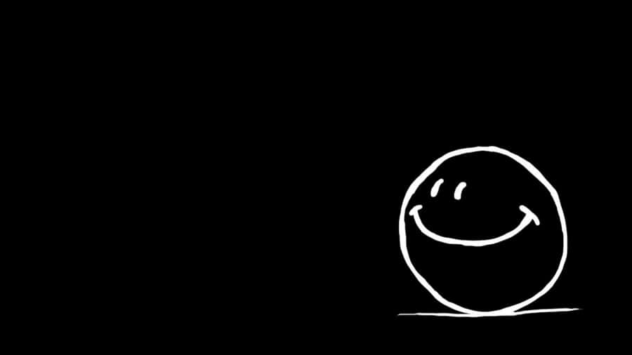 Simple Laptop Poster With Smiley Face Wallpaper