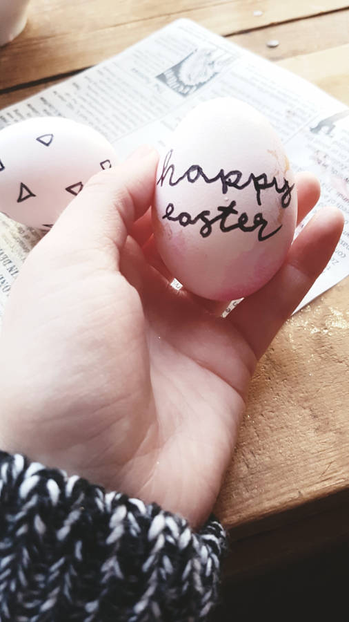 Simple Marker Diy Happy Easter Egg Wallpaper