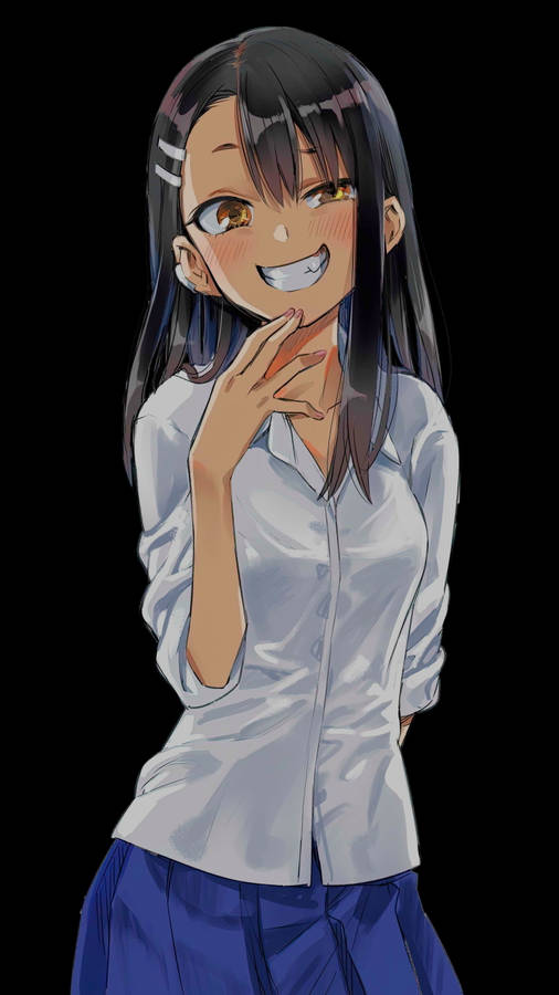 Simple Mischievous Nagatoro Edit Wallpaper