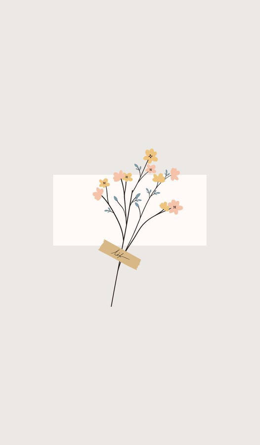Simple Pastel Flower Spring Iphone Wallpaper